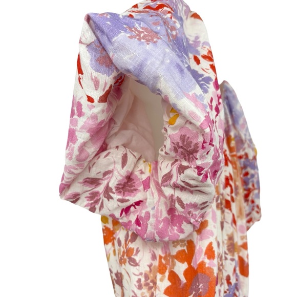 Derek Lam 10 Crosby Laine Floral Linen Puff Sleeve Maxi Dress Size 10 NWT - Picture 12 of 16